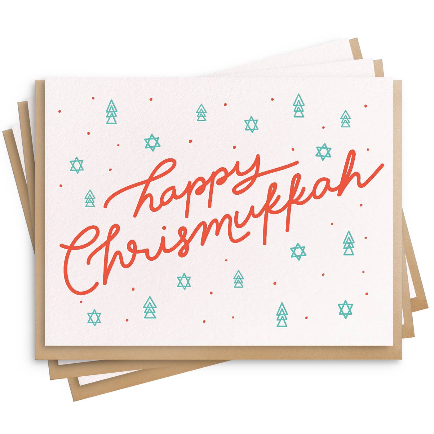 Chrismukkah Letterpress Hanukkah Cards