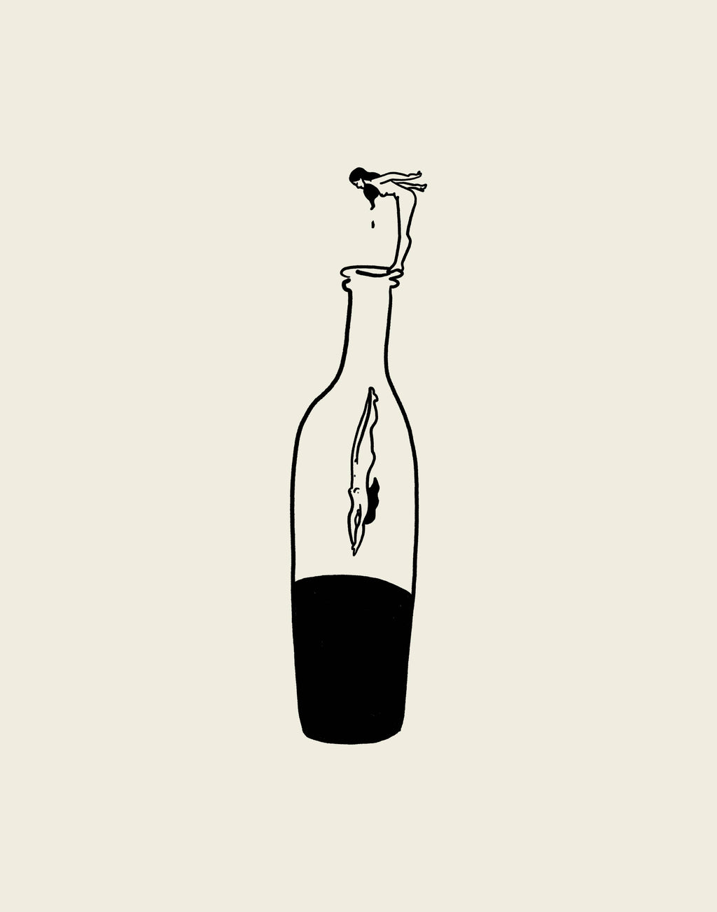 Wine Dive Art Print: 8x10