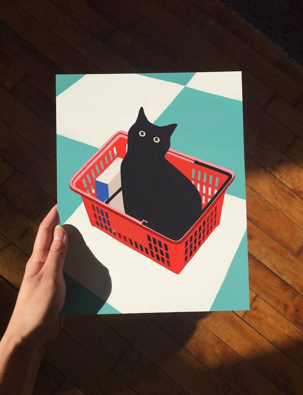 Black Cat Art Print: 11x14 Inches