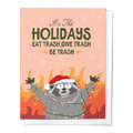 Trashy Raccoon Funny Holiday Christmas Greeting Card