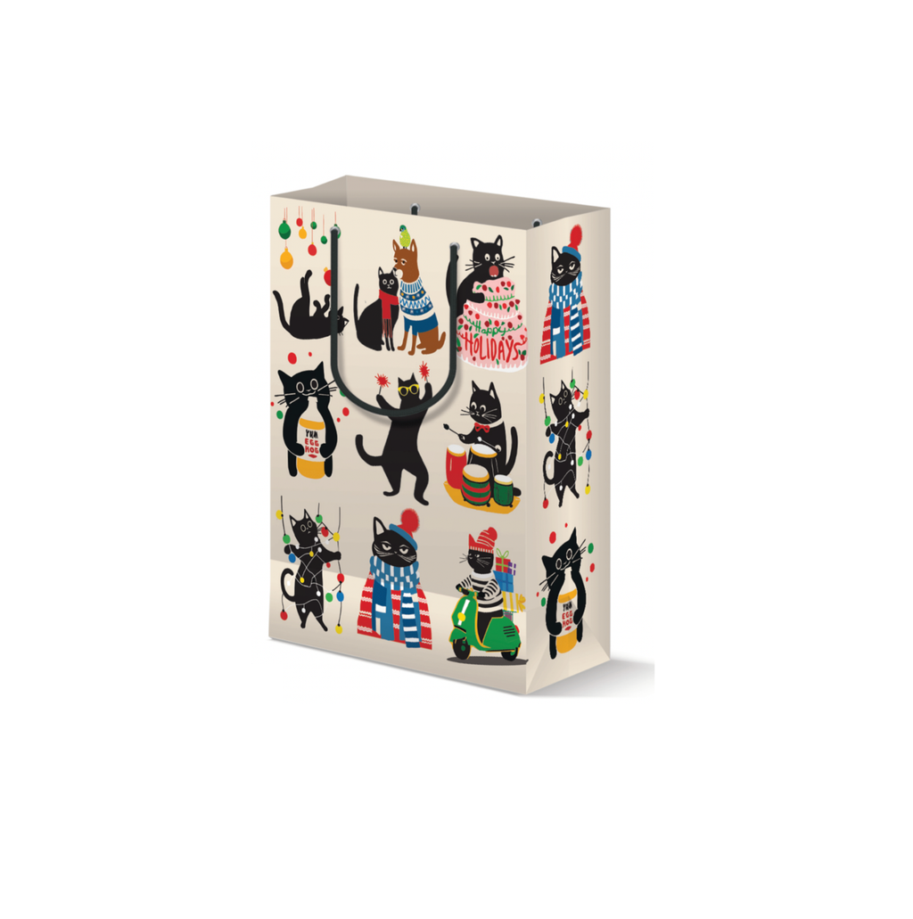 Holiday Gift Bag - Christmas Cats