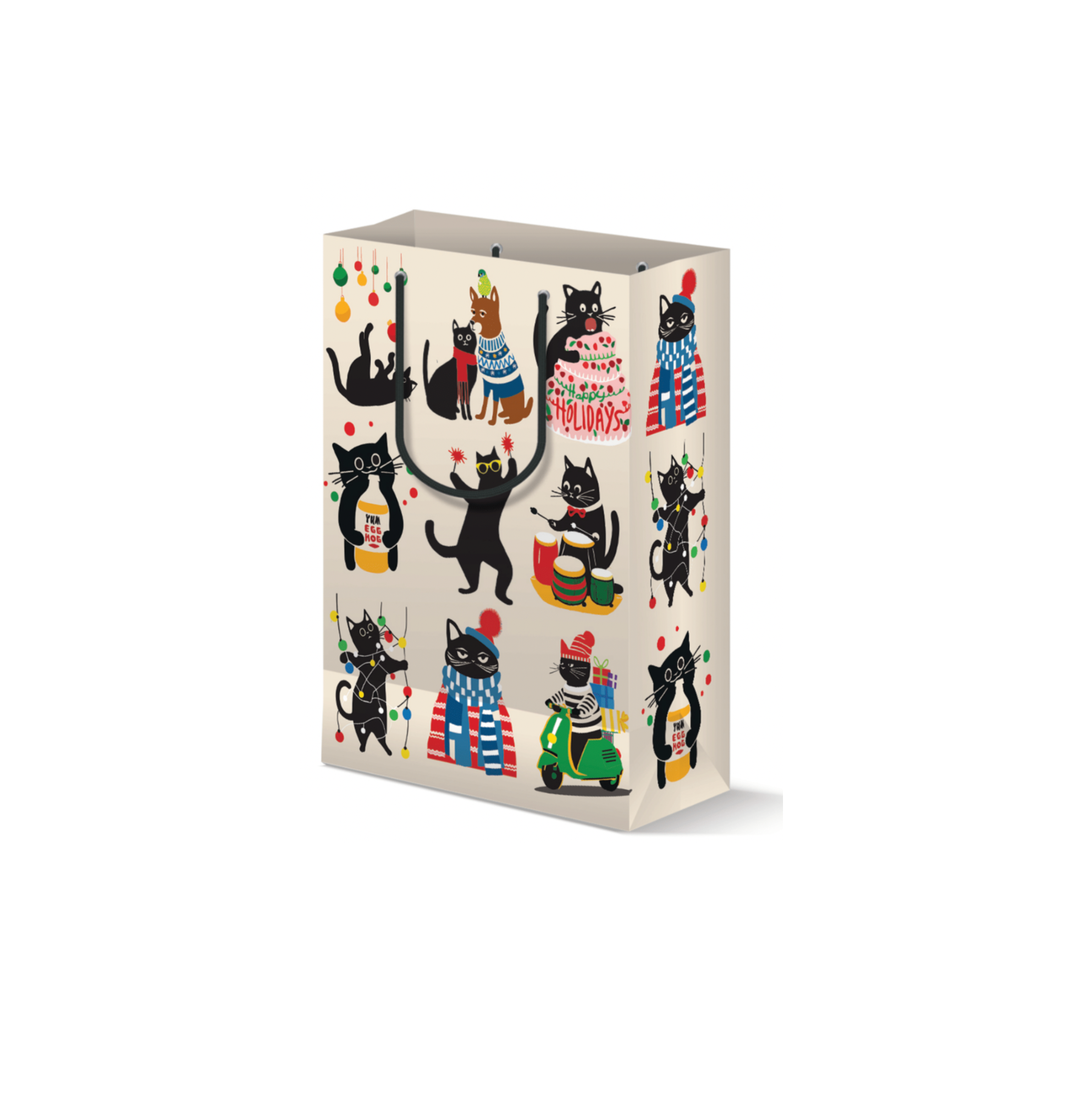 Holiday Gift Bag - Christmas Cats