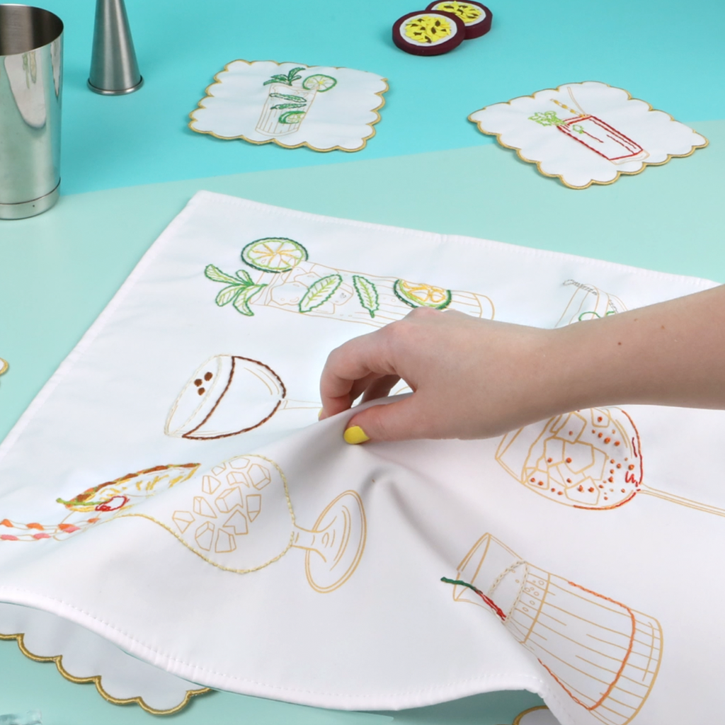 Stitch Your Cocktails Tea Towel
