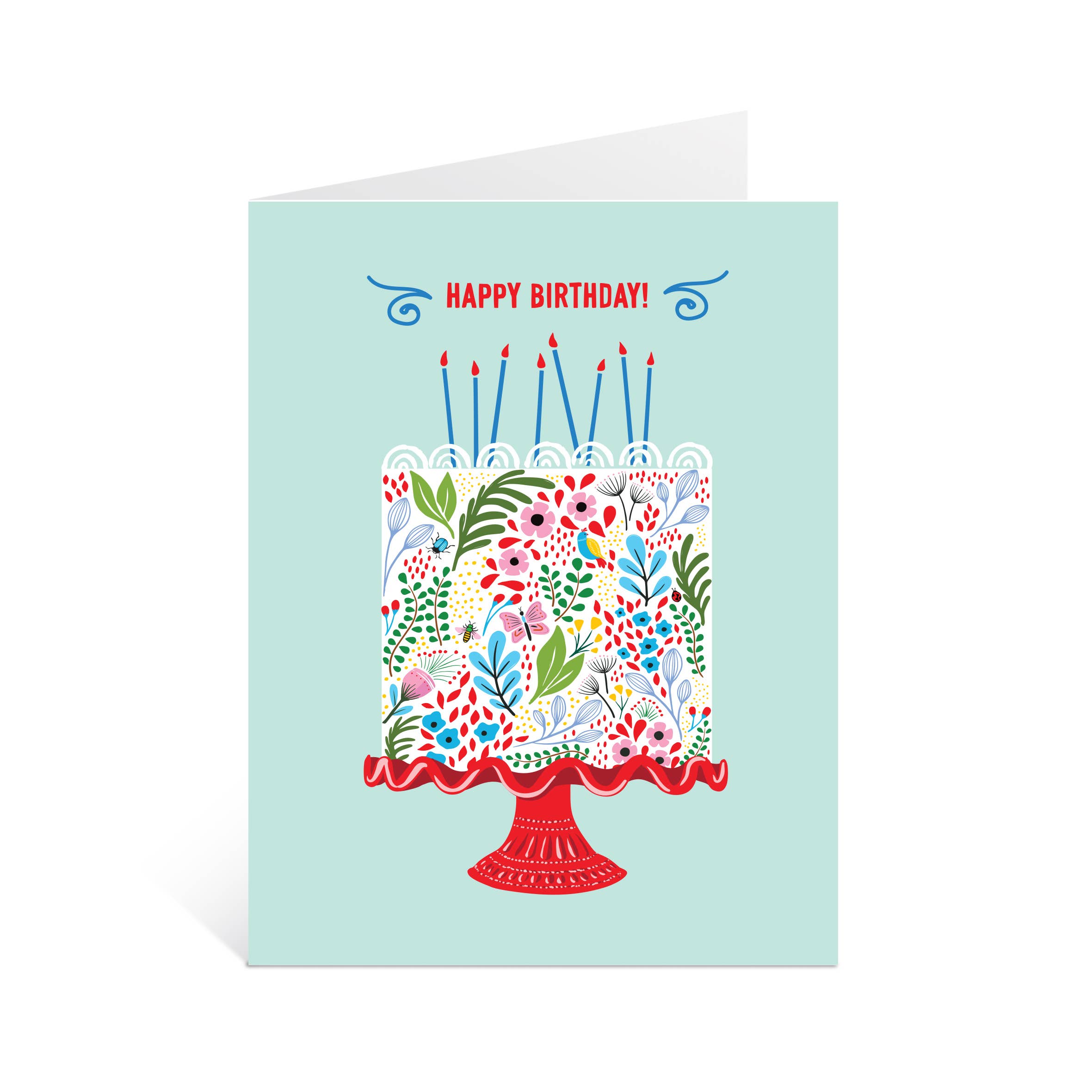 Flower Cake Birthday Card