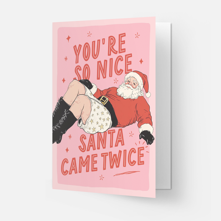 Santa twice Christmas Card