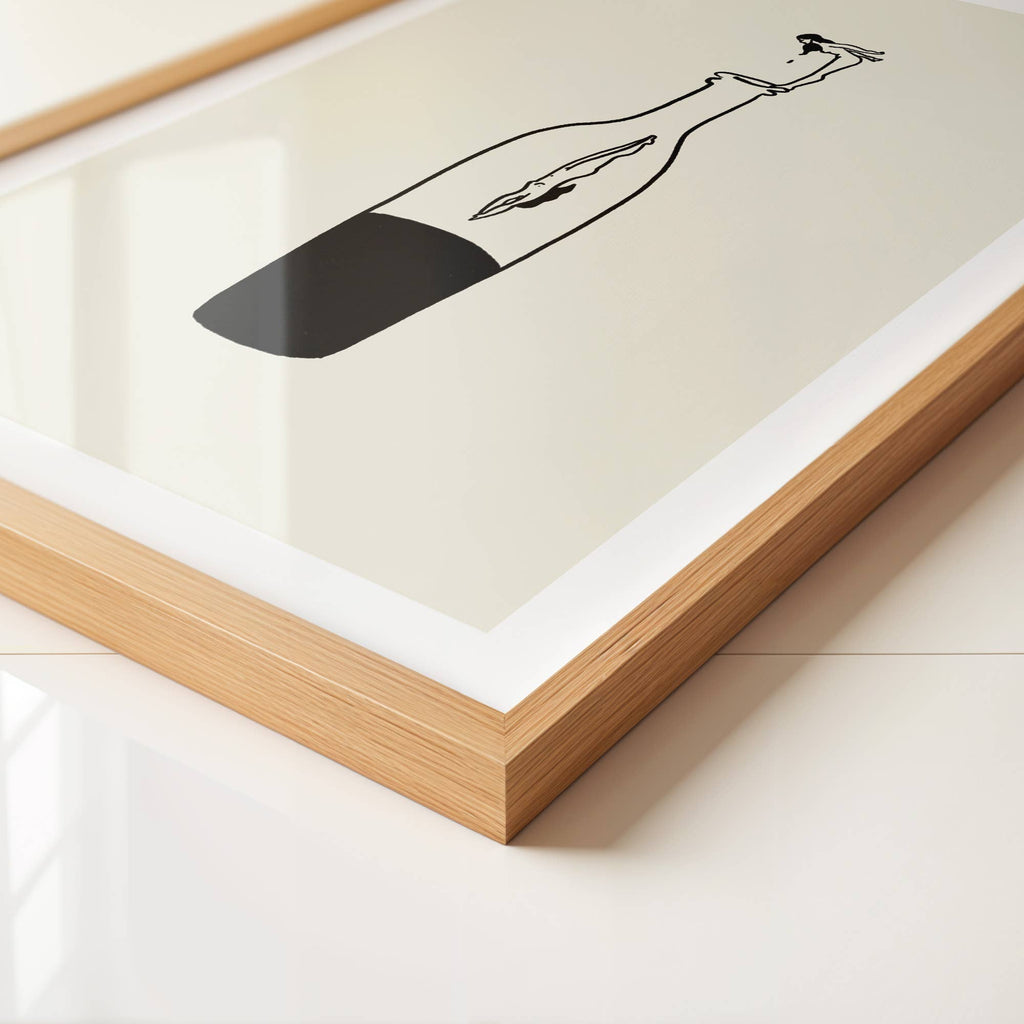 Wine Dive Minimal Modern Art Print: 11x14