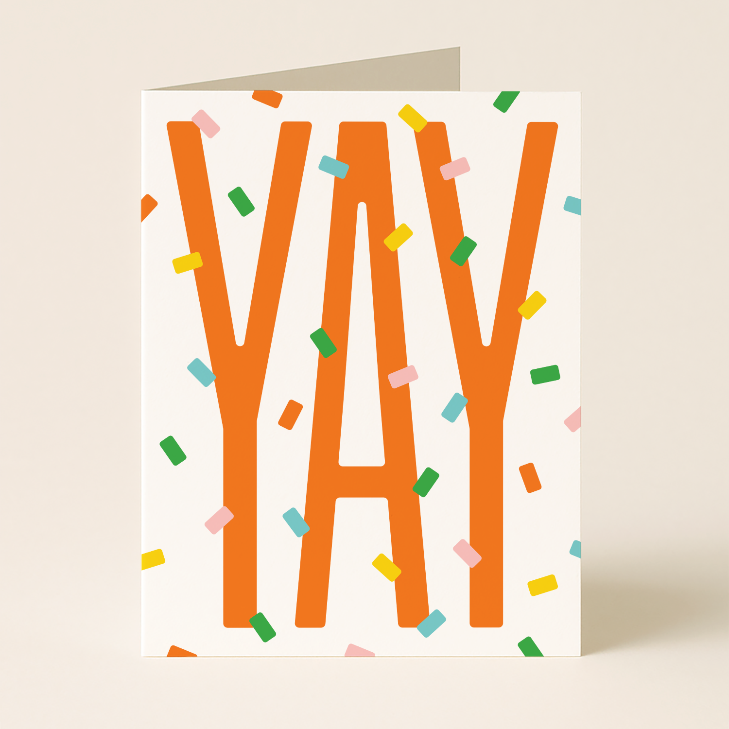 Yay Congratulations Card – Modern Confetti Celebration Card