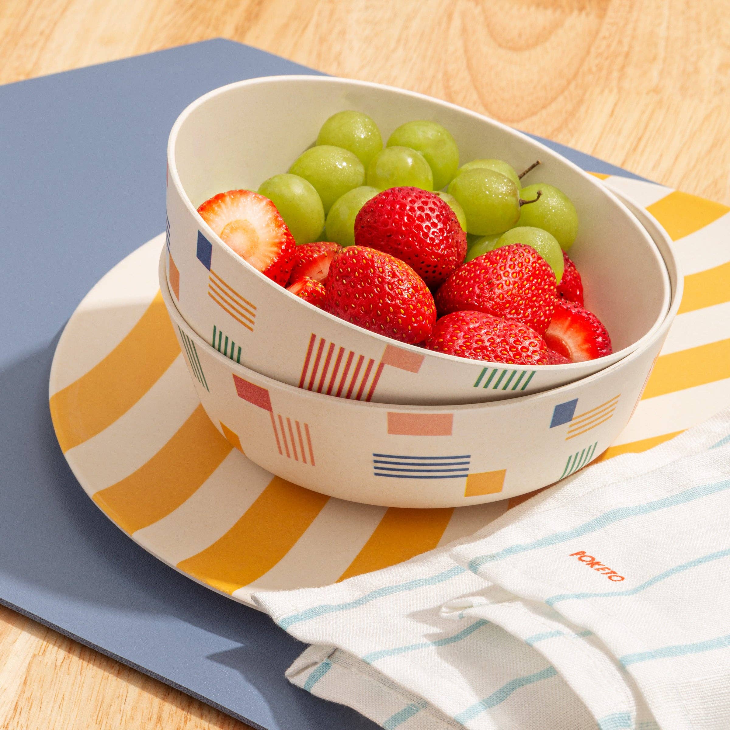 Bamboo Dinner Plate Set in Waves