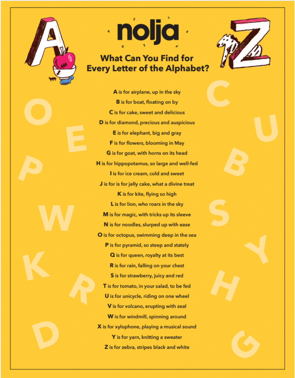 Nolja Alphabet City 36 Piece Jigsaw Puzzle