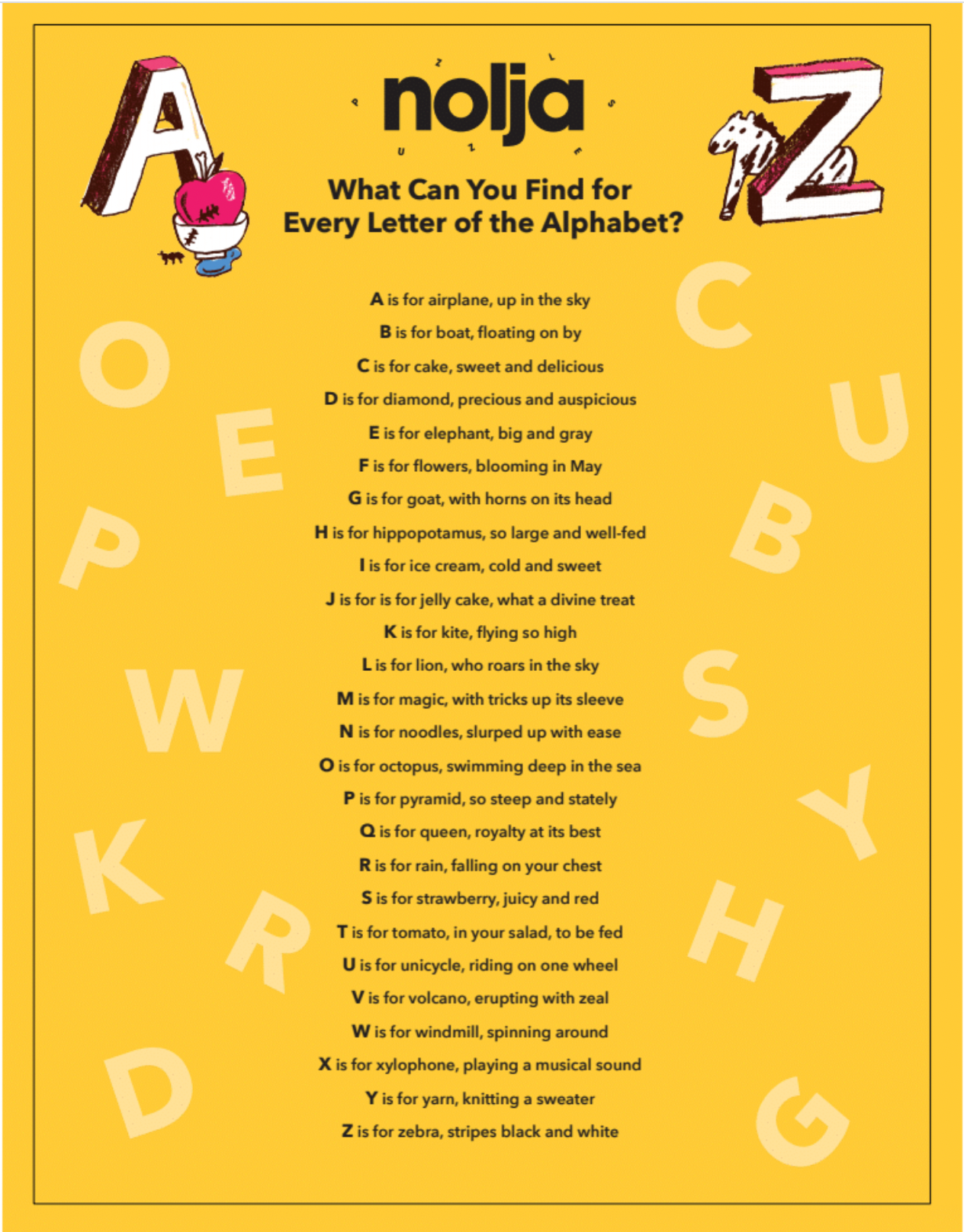 Nolja Alphabet City 36 Piece Jigsaw Puzzle