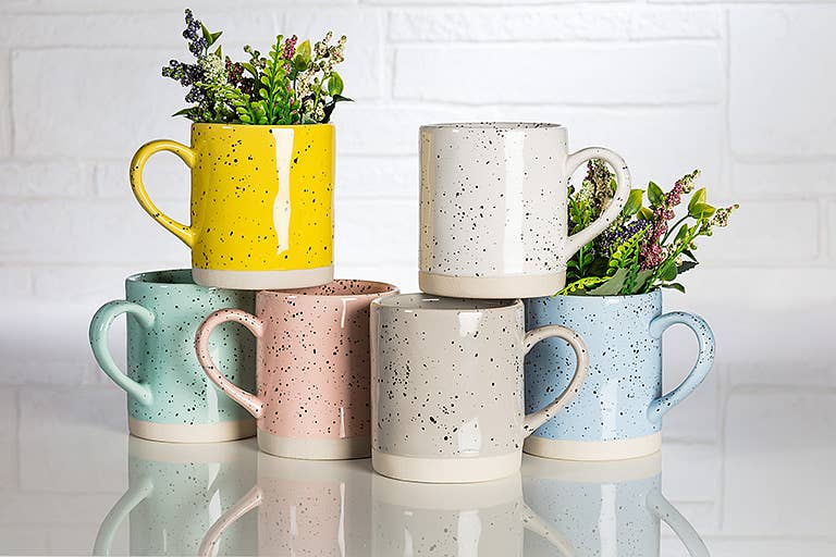 Speckled Mug-Aqua-3.75"H(13oz)