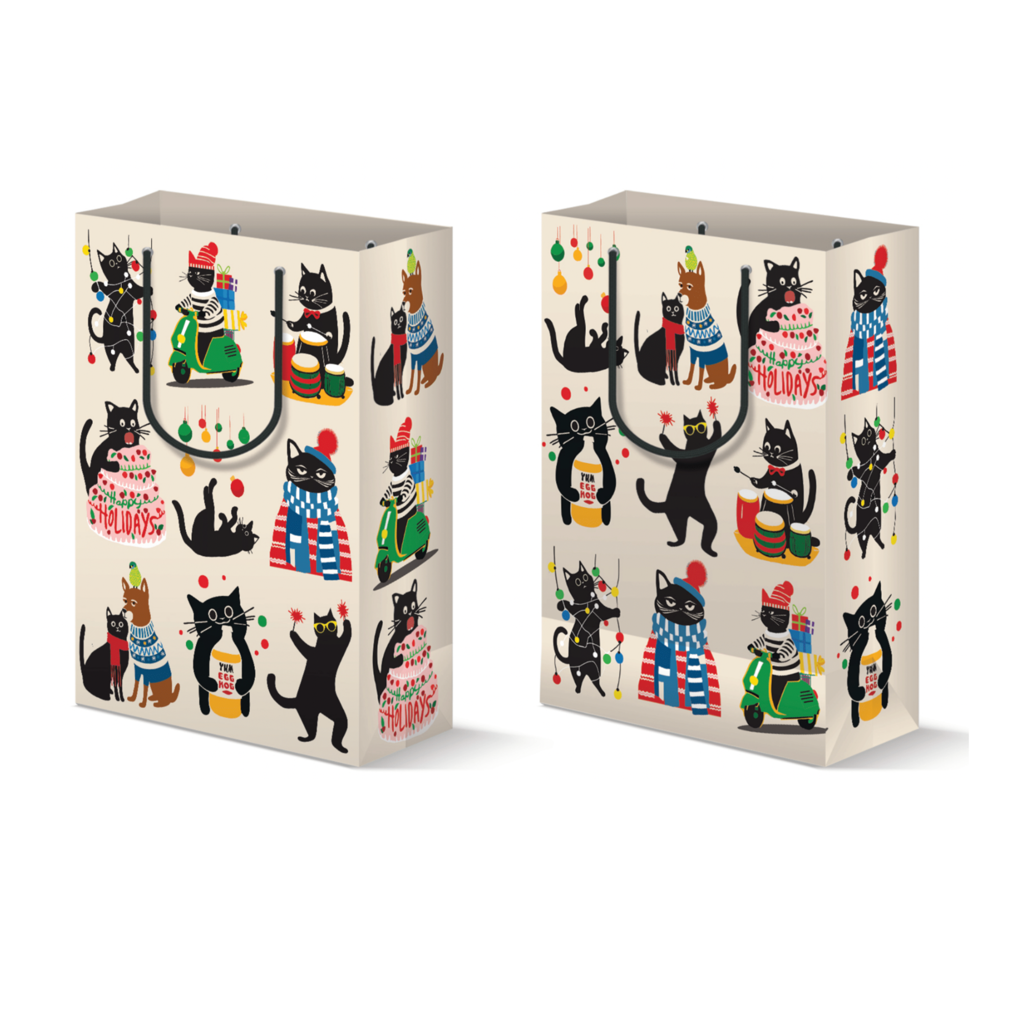 Holiday Gift Bag - Christmas Cats