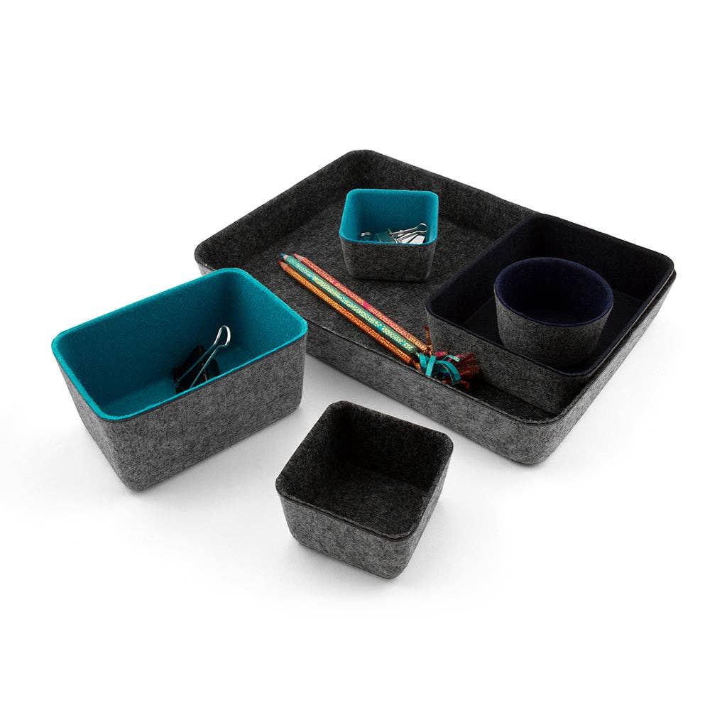 felt·like·it!™ paper tray tapered storage bins: Blue