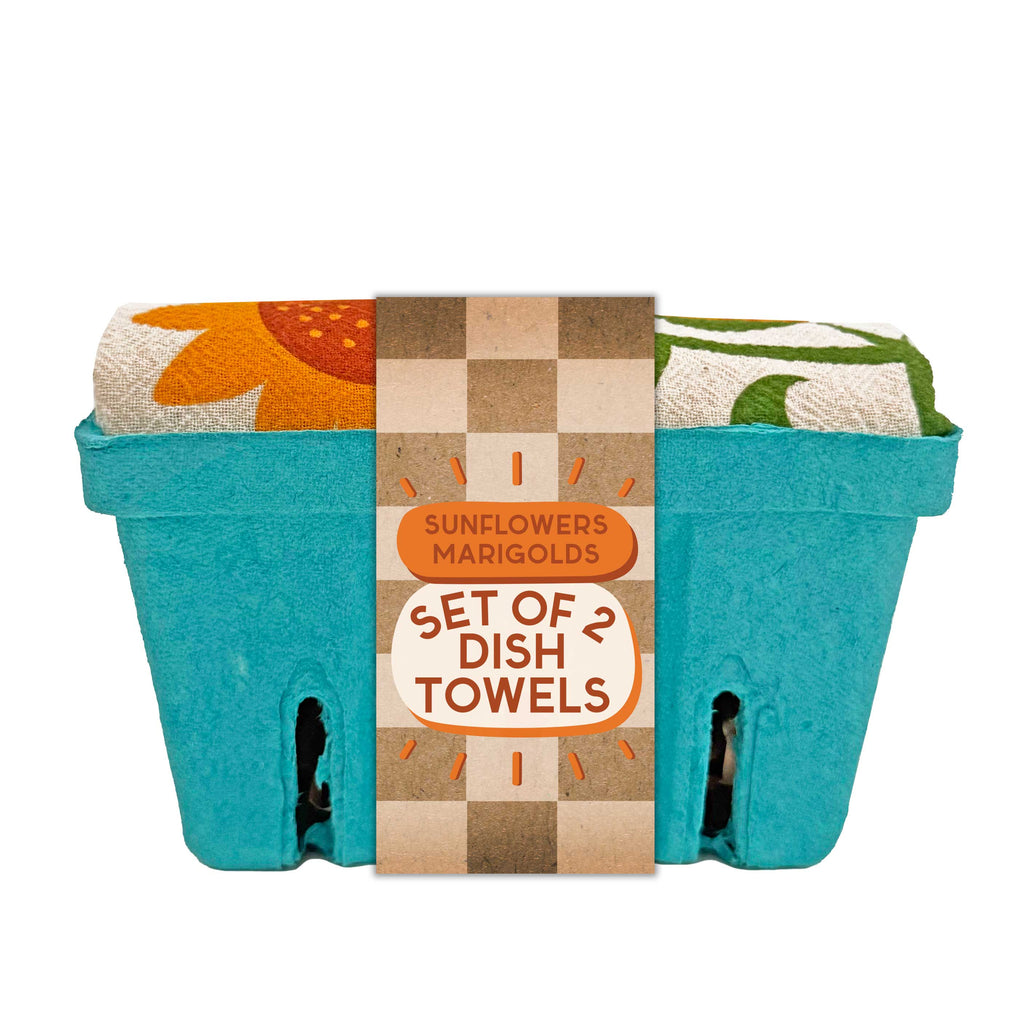 HELLO SUNSHINE (Sunflower,Marigold) -Tea Towel Set of 2