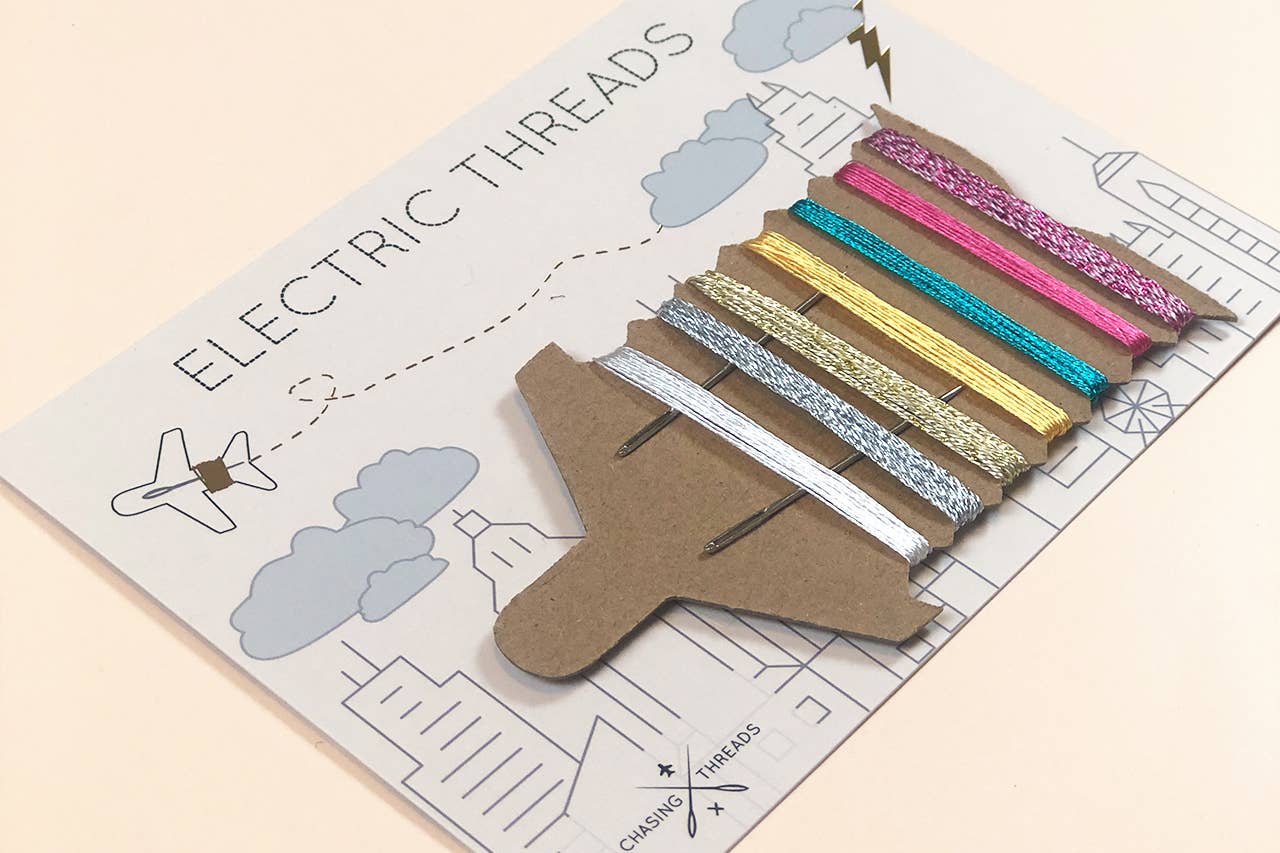 Electric Threads - Metallic Embroidery threads & needle set