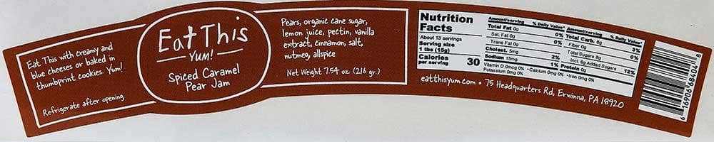 Spiced Caramel Pear Preserve : 7 OZ