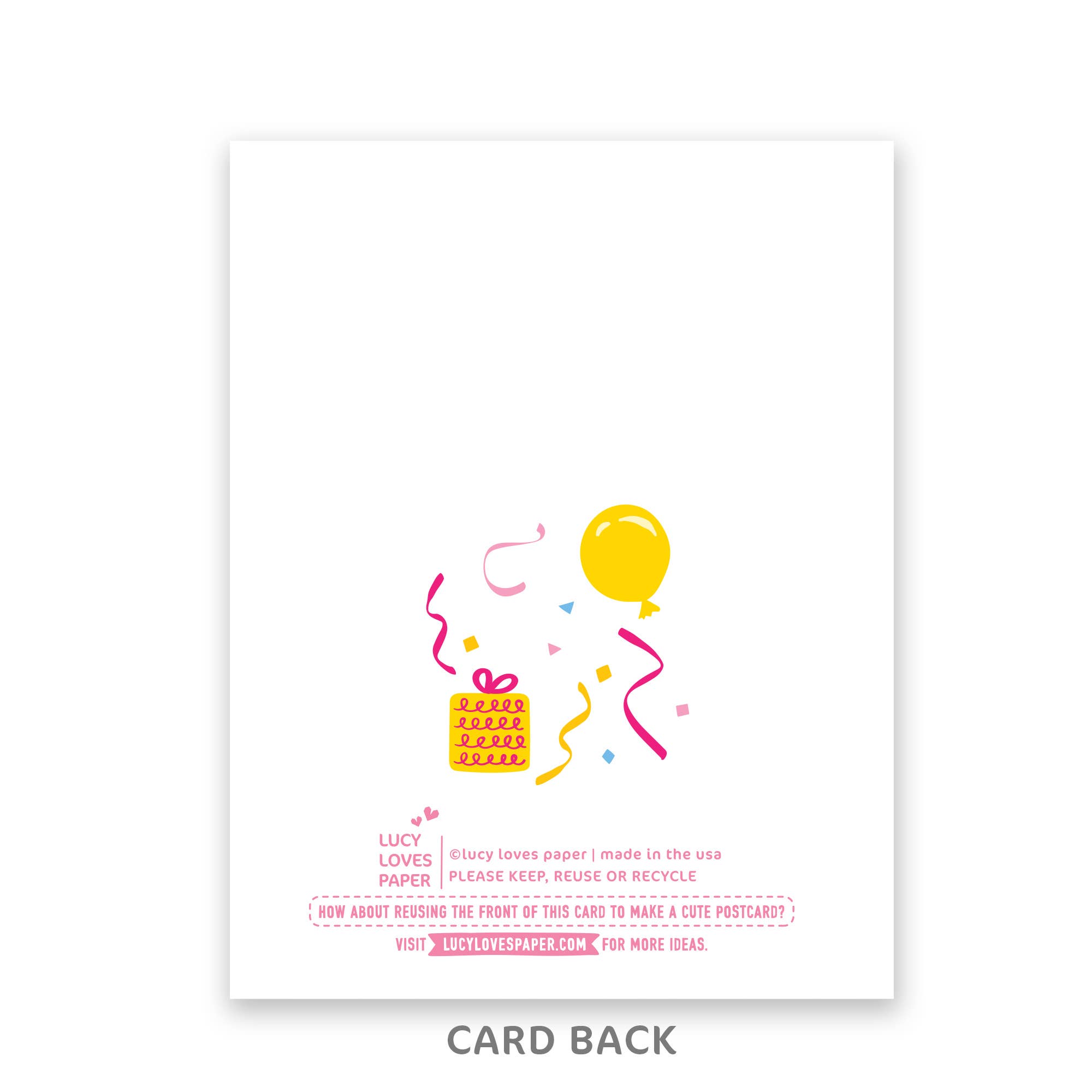 Pink Balloon Party Girl Birthday Card