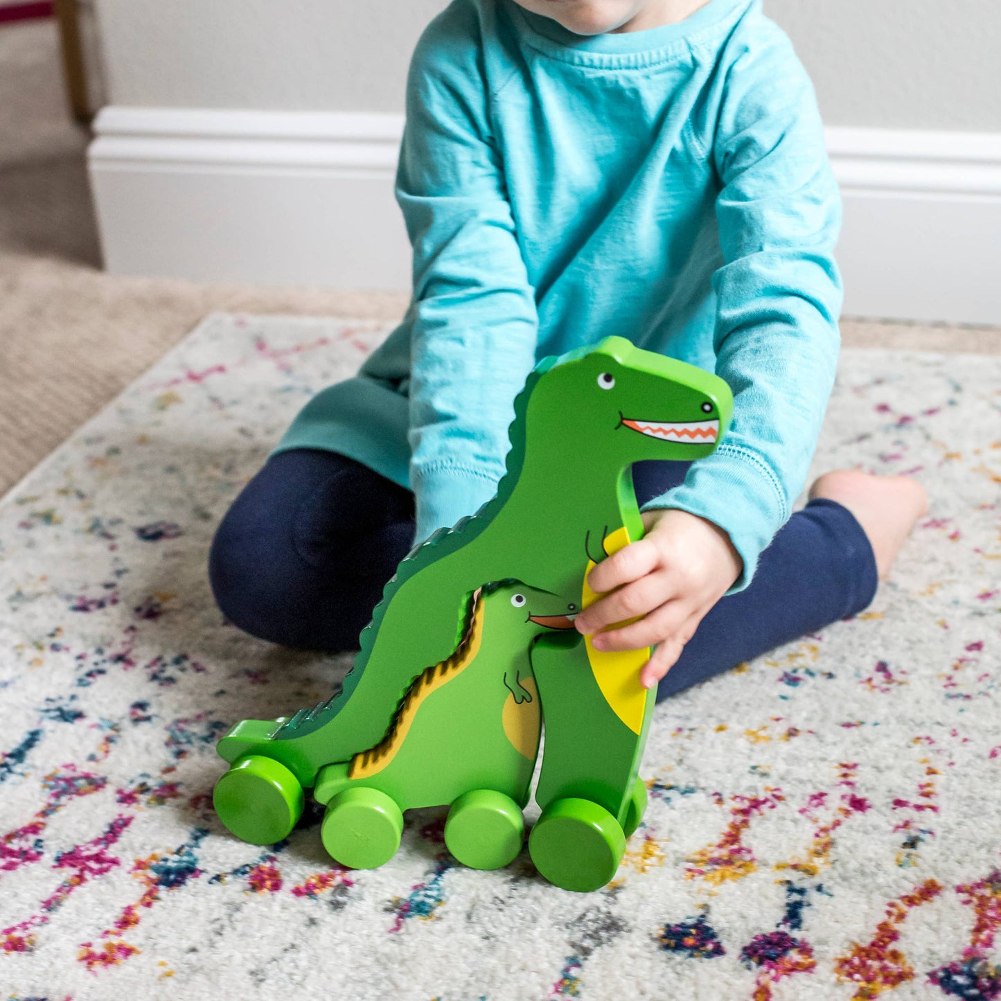 T Rex Dino Big & Little Wooden Roller