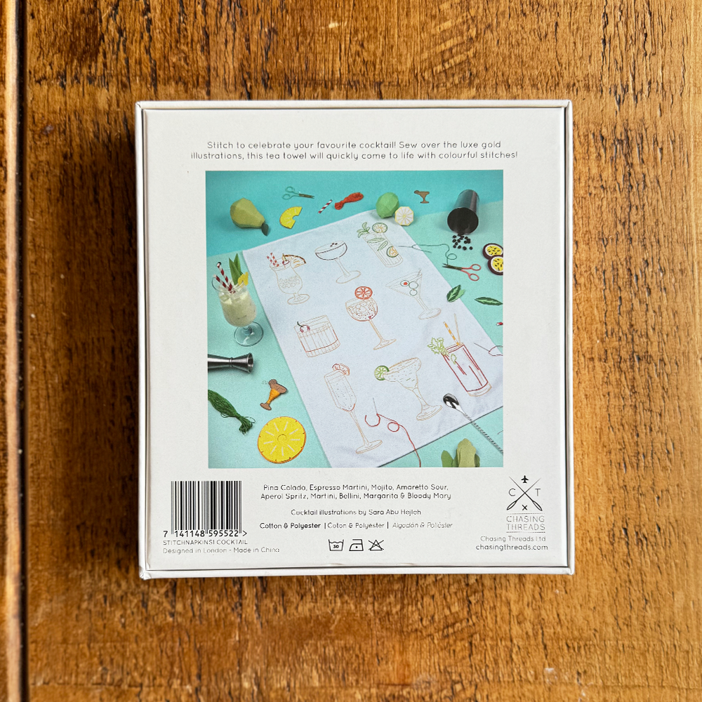 Stitch Your Cocktails Tea Towel