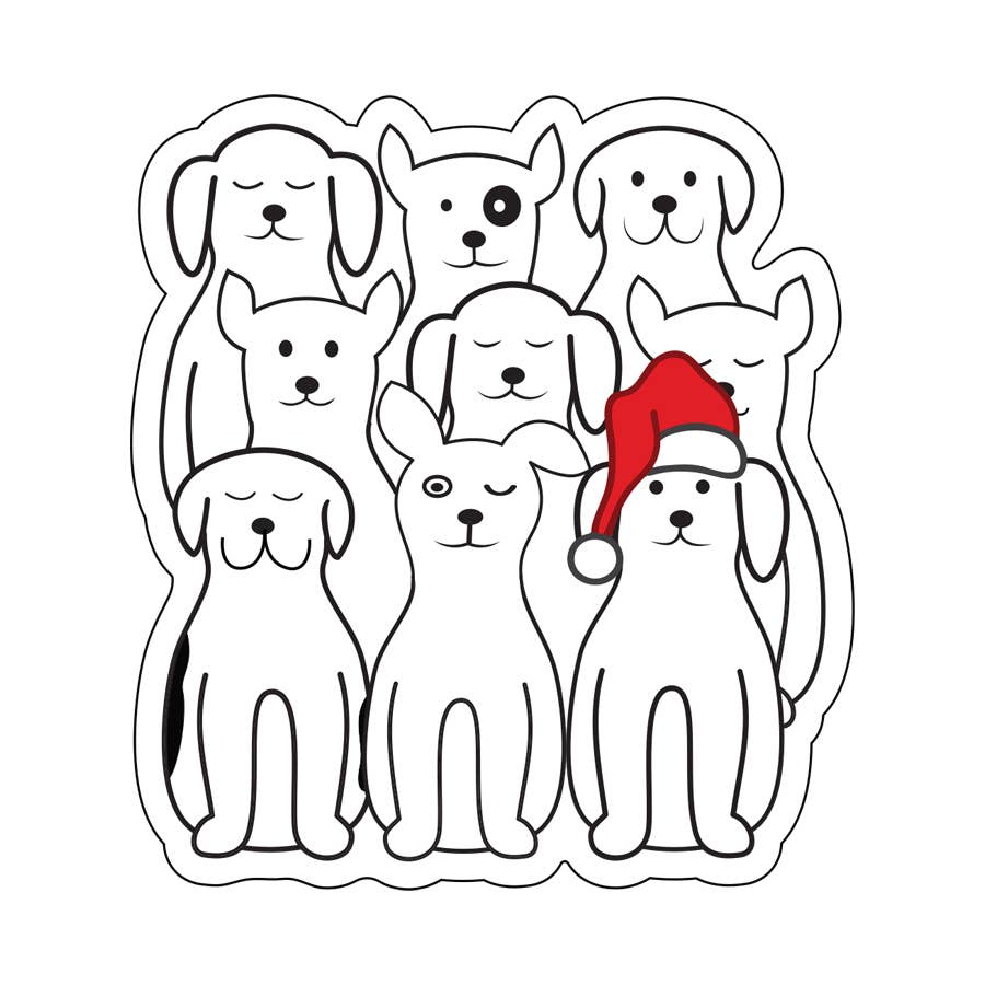 Santa Dog Sticker