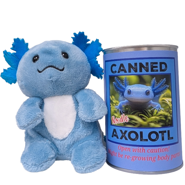 Canned Blue Axolotl | Stuffed Animal Plush w/Jokes
