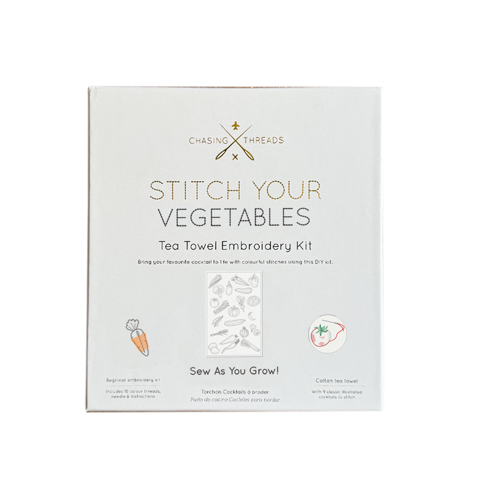 Stitch Your Vegetables Tea Towel