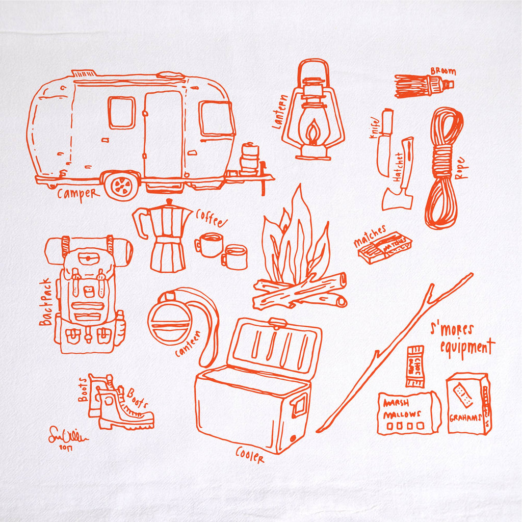 Camping Tea Towel