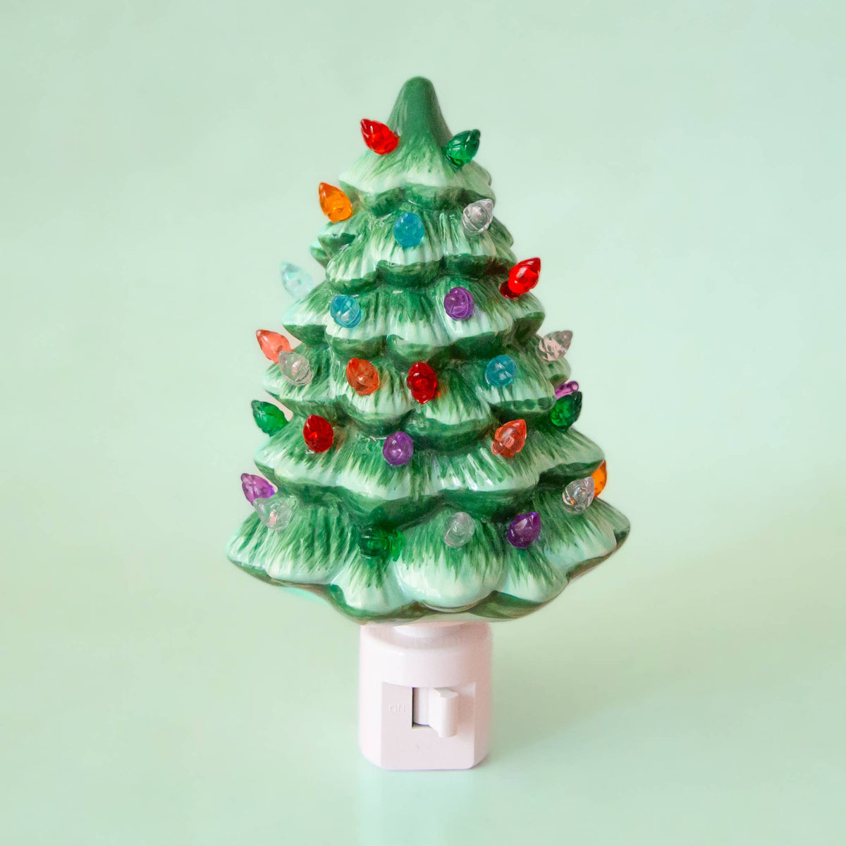 Vintage Tree Night Light - Green / Christmas Holiday