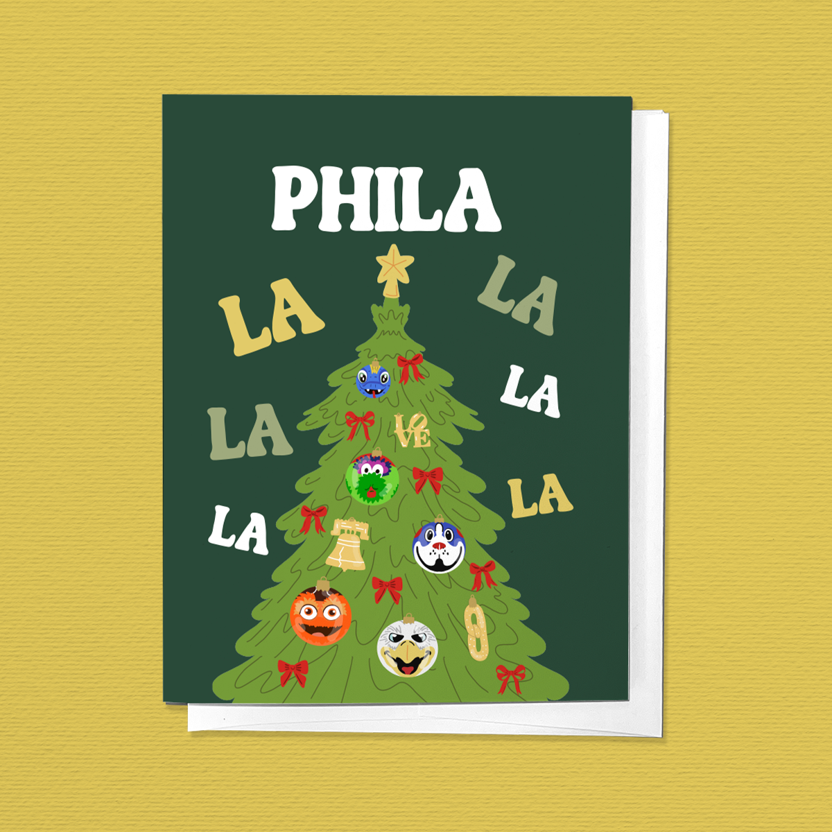 Phila La La Philly Sports Holiday Christmas Greeting Card