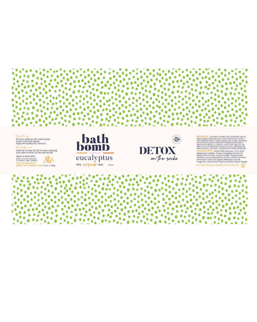 Detox Eucalyptus + Himalayan Salt Bath Bomb 6.5 oz