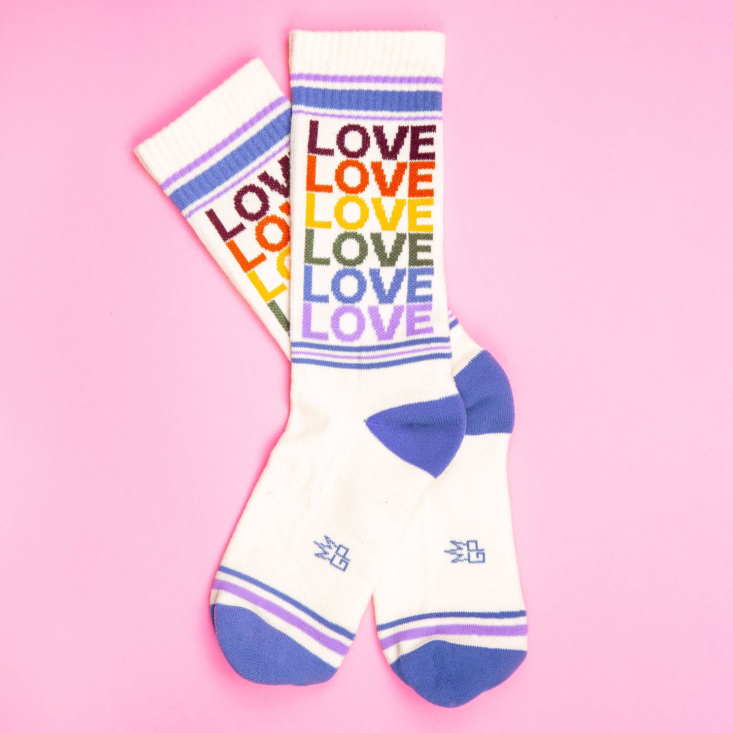 Love Vintage Rainbow Gym Crew Socks