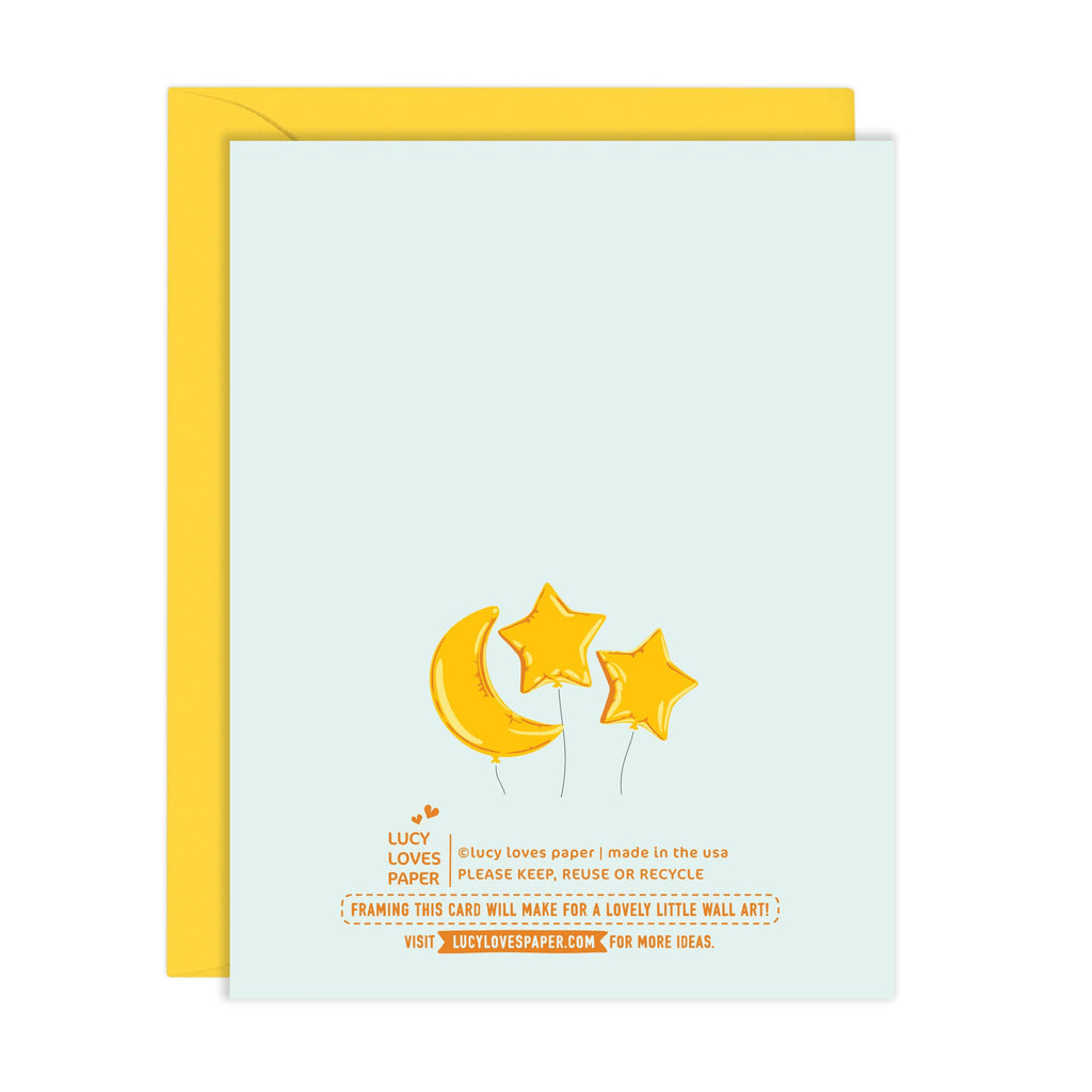 Moon & Star Balloons | Hello Baby Card