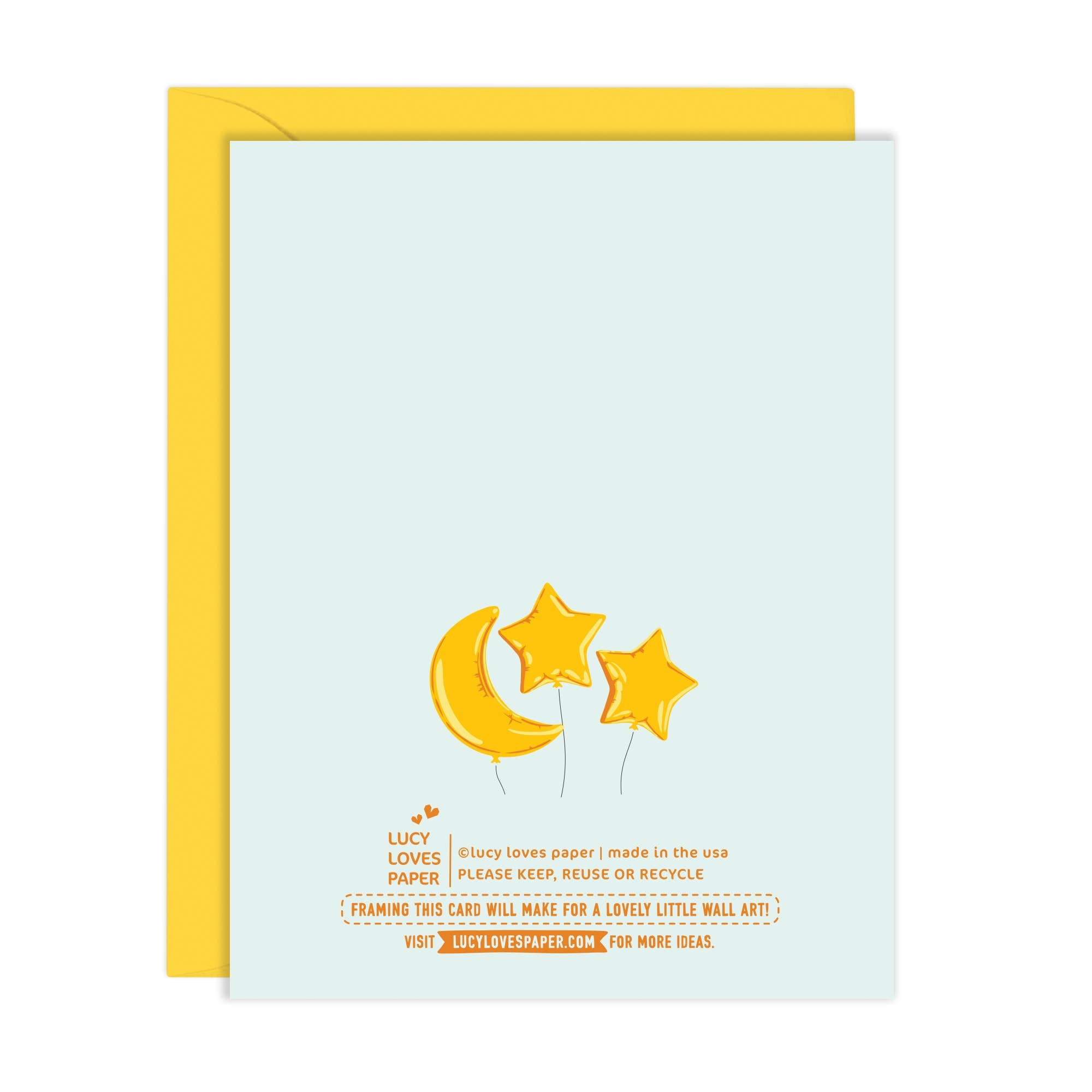 Moon & Star Balloons | Hello Baby Card