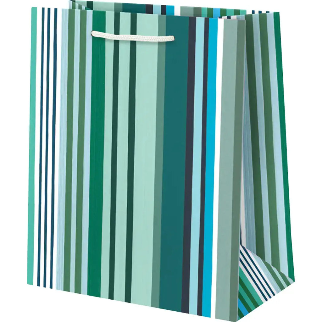 Green Stripes Gift Bag: Medium