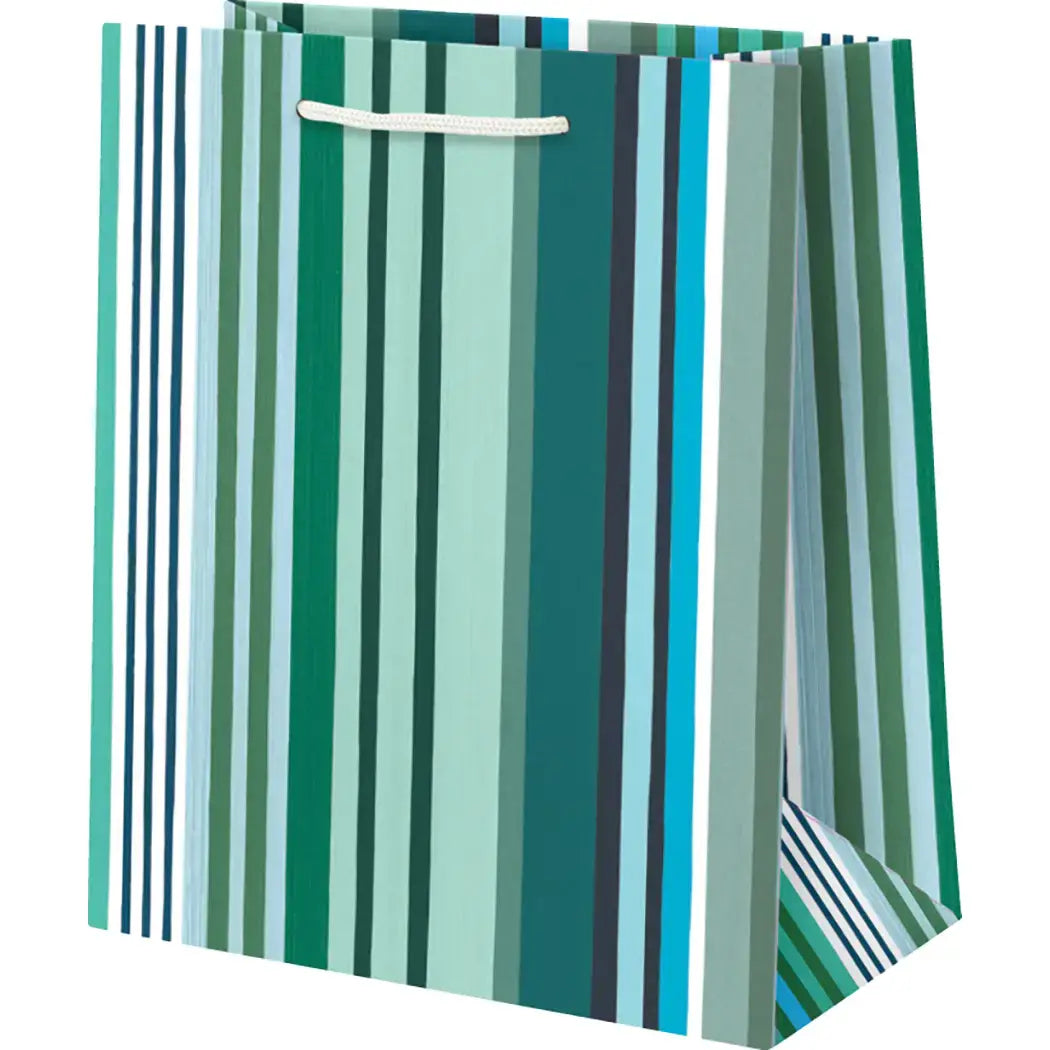 Green Stripes Gift Bag: Medium
