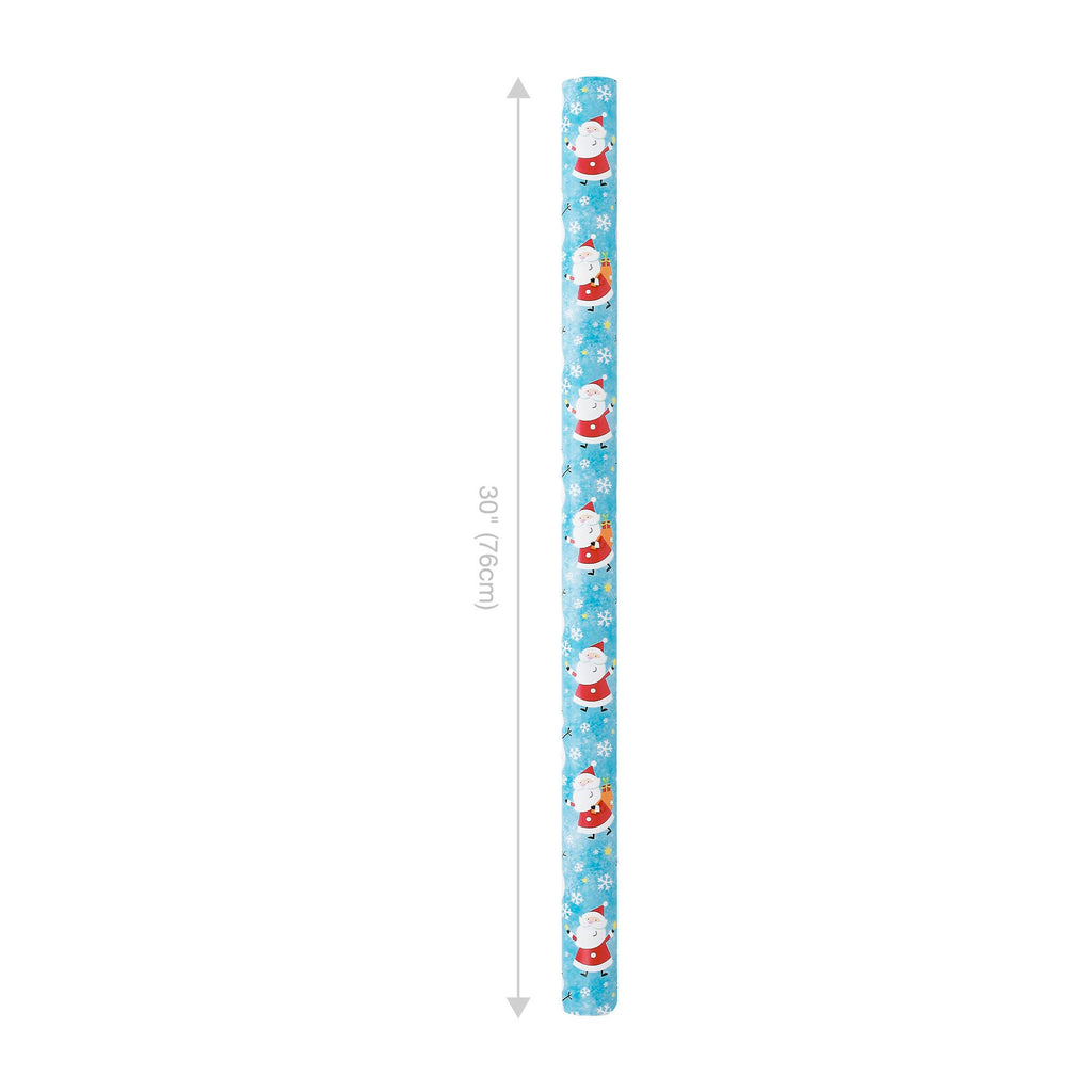 Happy Snowman and Santa 30" x 10' Holiday Wrapping Paper
