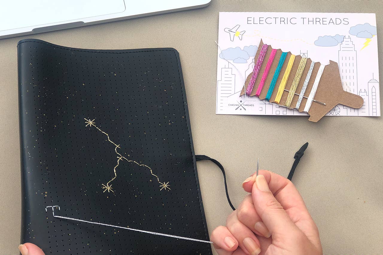 Electric Threads - Metallic Embroidery threads & needle set