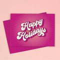 Gold Foil Rays Happy Holidays Card