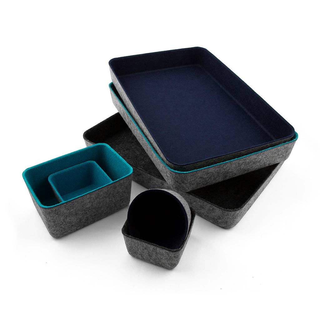 felt·like·it!™ paper tray tapered storage bins: Blue