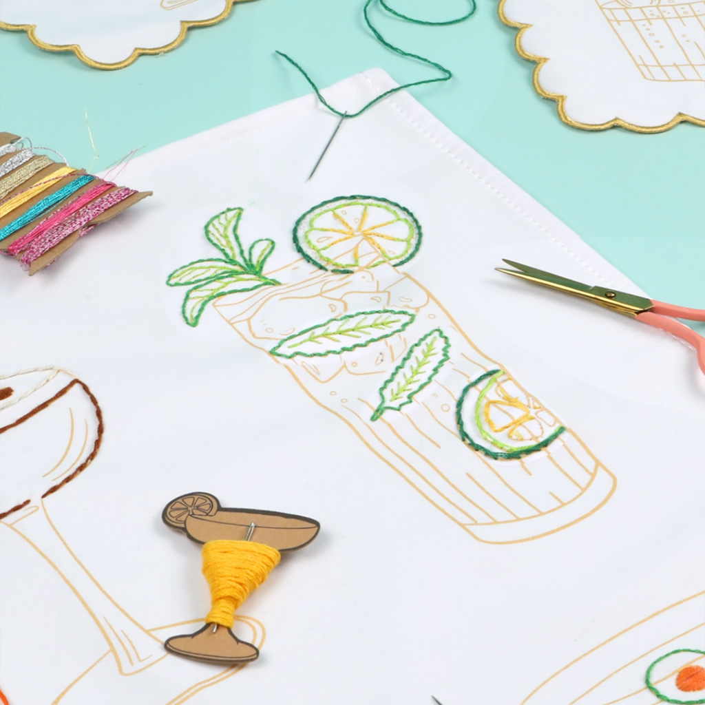 Stitch Your Cocktails Tea Towel