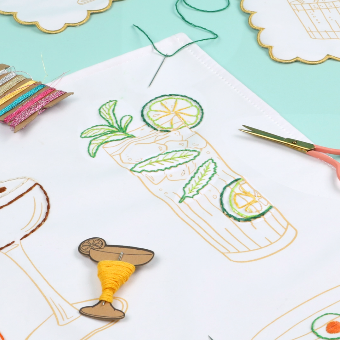 Stitch Your Cocktails Tea Towel
