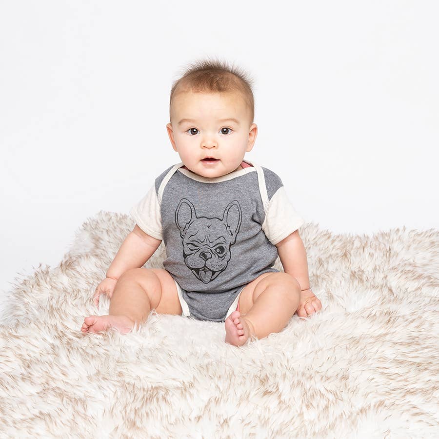 French Bulldog Baby Bodysuit - Clearance: 3/6 Month