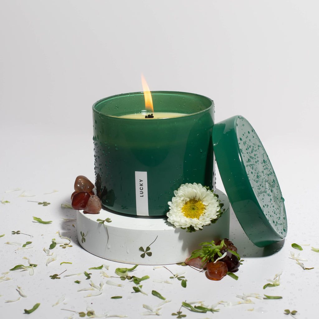 Lucky | 16oz Soy Candle - Reusable Green Container