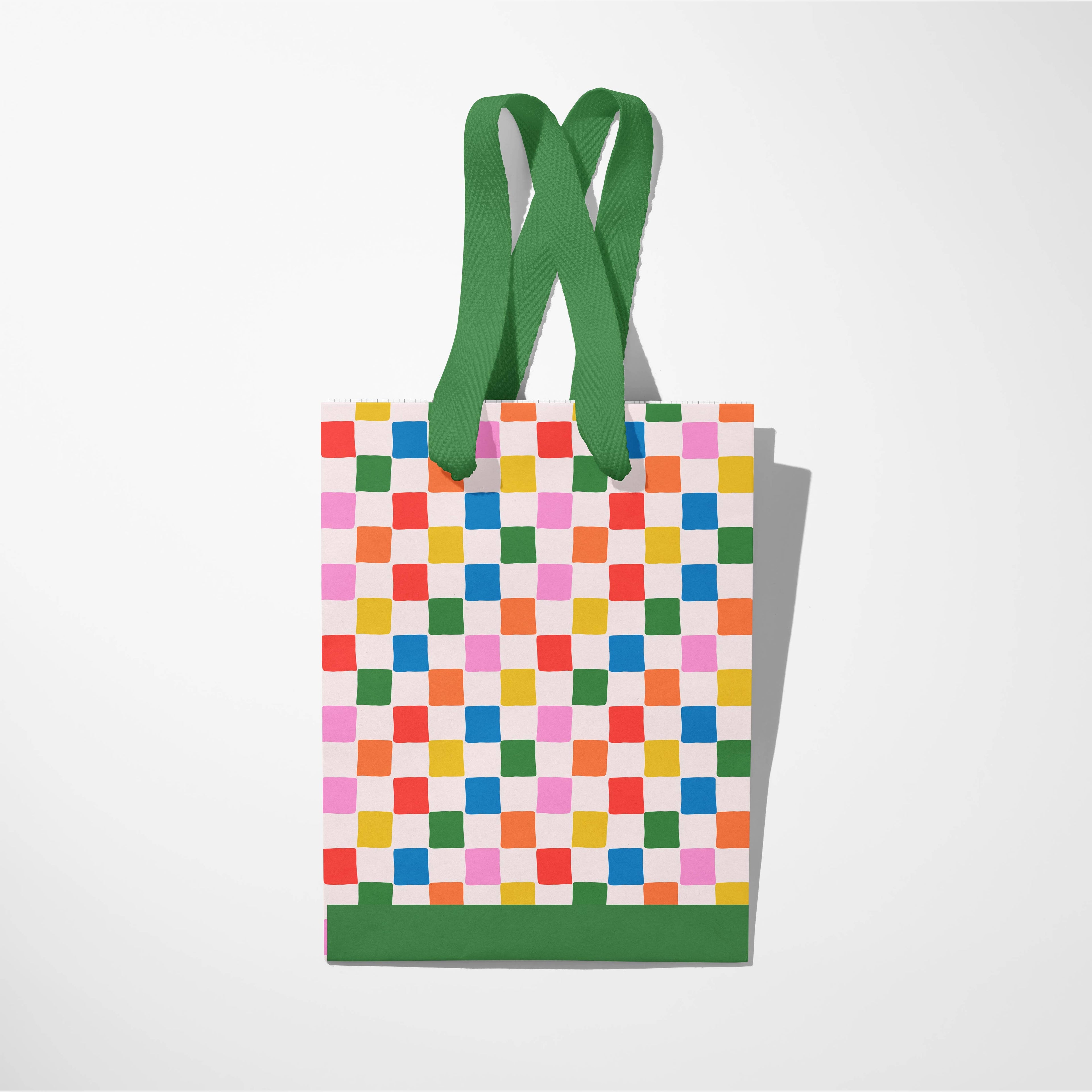 Checkered Colorful Gift Paper Bag Premium |  Medium 8x10
