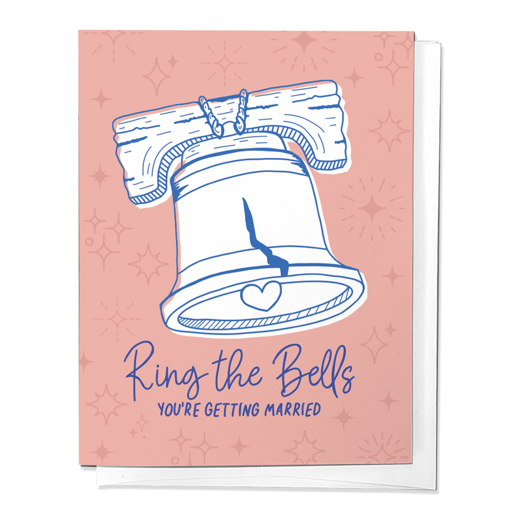 Ring the Bells Philadelphia Wedding Congrats Greeting Card
