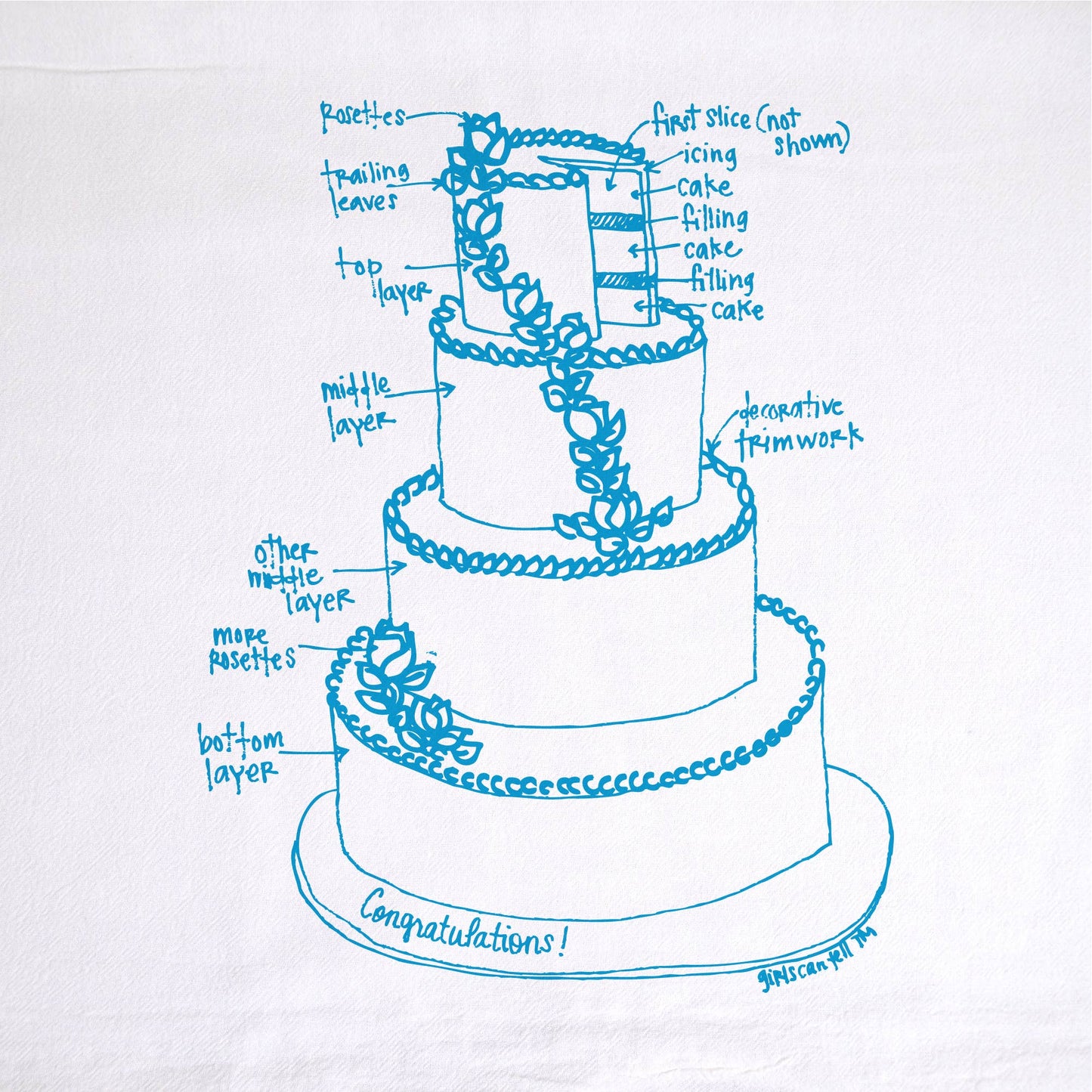 Wedding Cake Tea Towel