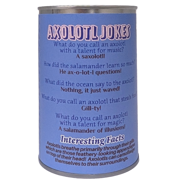 Canned Blue Axolotl | Stuffed Animal Plush w/Jokes
