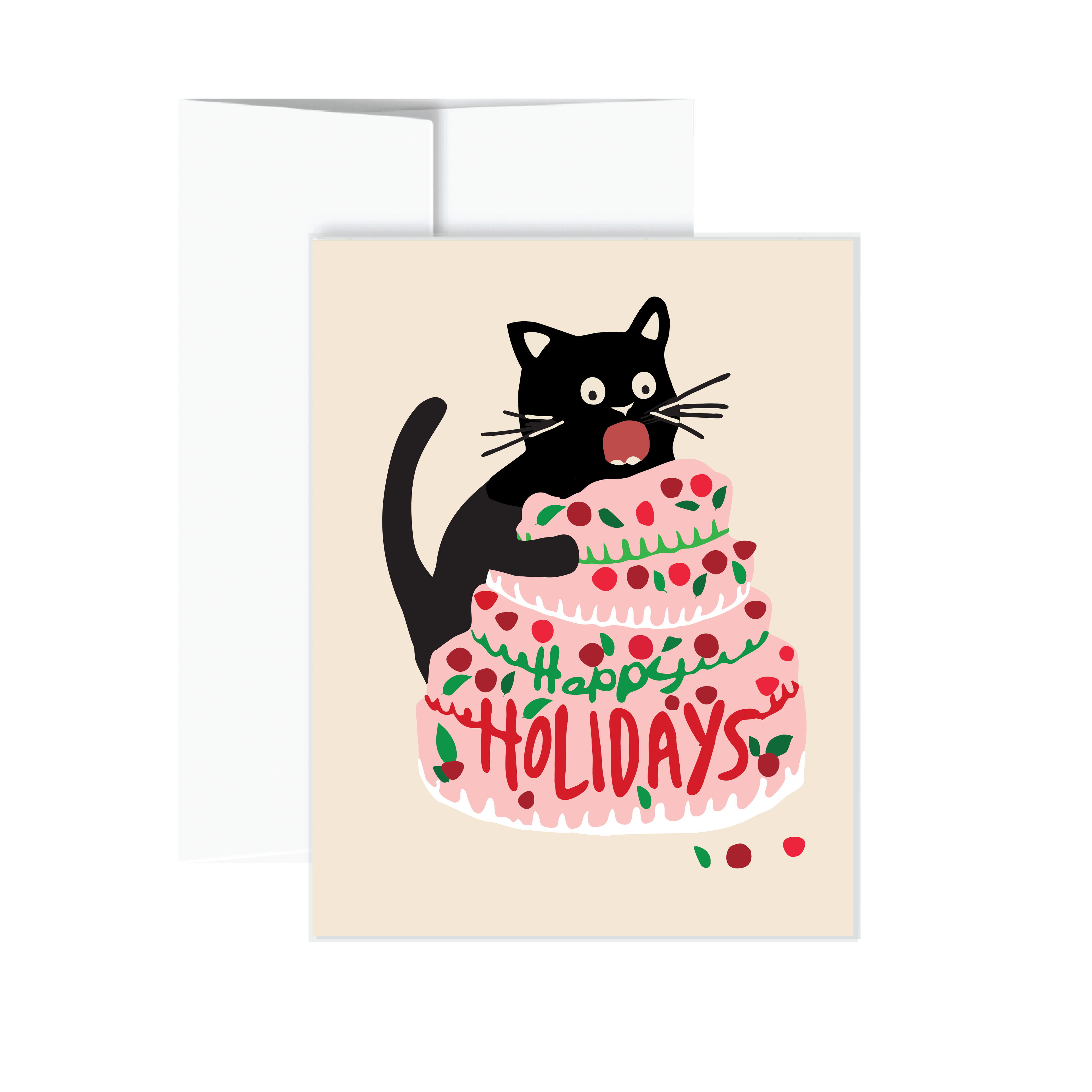 Holiday Cake Cat Card