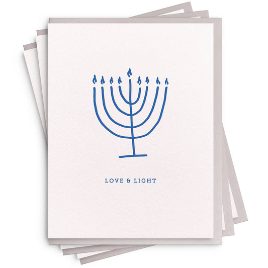 Love & Light Letterpress Hanukkah Cards