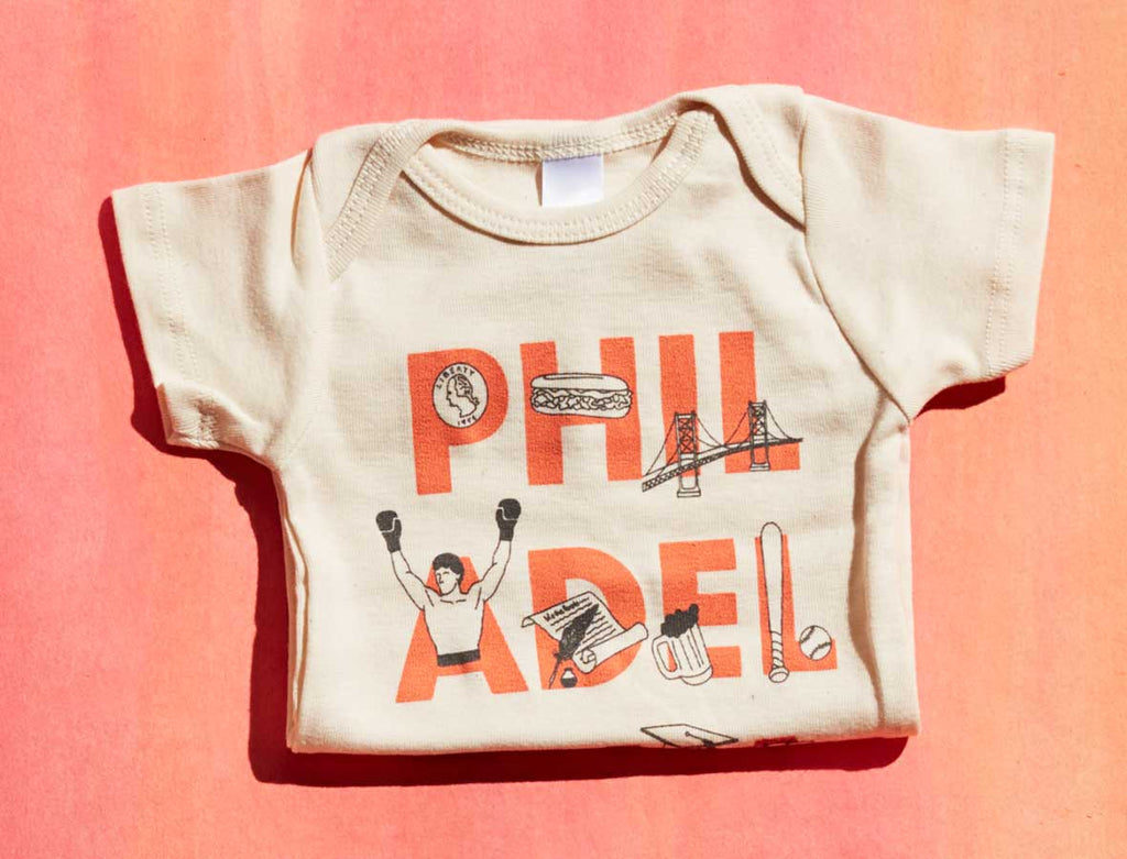 Philadelphia Font One-Piece: 6-12 months